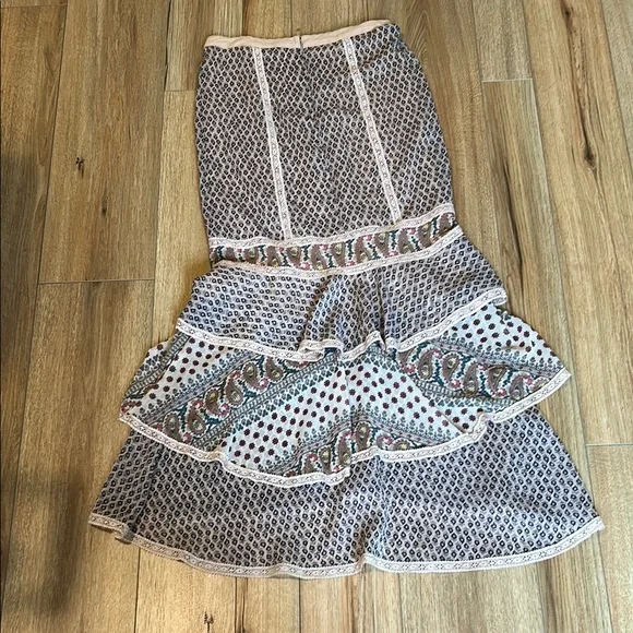 Free people maxi skirt size 0 western pattern - Picture 4 of 4